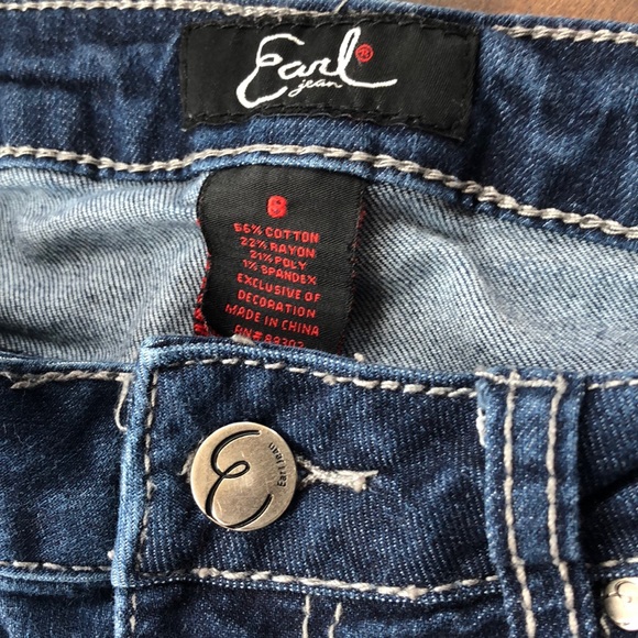 Earl Jeans Blue Distressed Boyfriend Jeans Size 6 - Picture 2 of 7